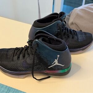 Nike Kids Sneakers Black with Purple and Green Accents